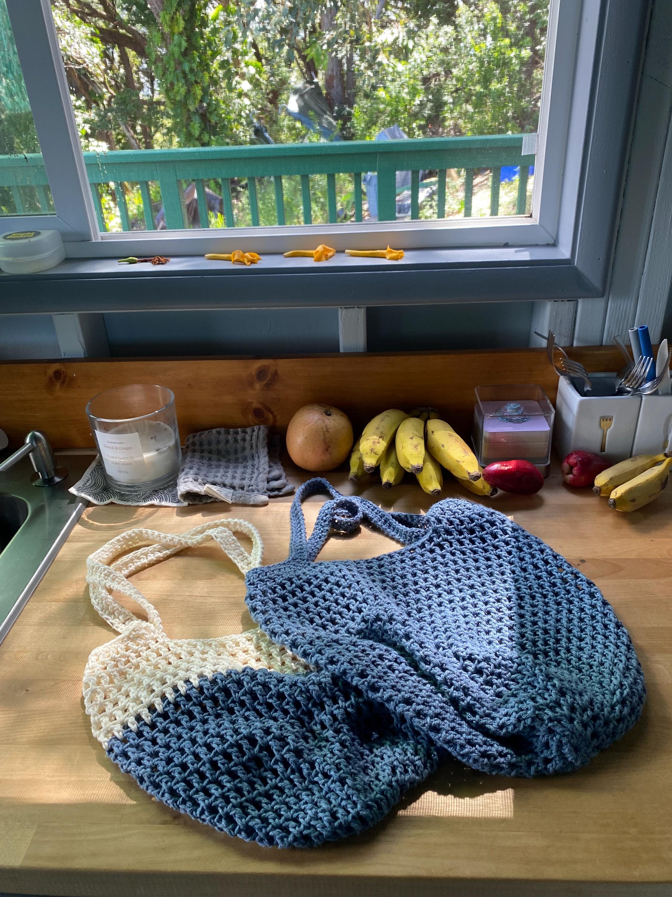 CROCHET PATTERN Easy Mesh Market Bag 2 Sizes Boho Crochet Tote Bag ...