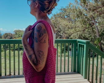 PATRÓN DE GANCHILLO Bolsa de malla reutilizable de algodón para el mercado, ideal para días de playa, verano, mercado de agricultores, patrón de bolsa reutilizable, descarga digital en PDF