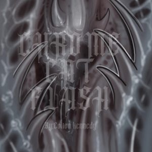May include: A black and white illustration of a creature with sharp teeth and claws. The creature is surrounded by a swirling pattern of lines and dots. The text "CARNIVAL OF FLESH" is written in a gothic font below the creature. The text "By:Colton Kennedy" is written below the text.