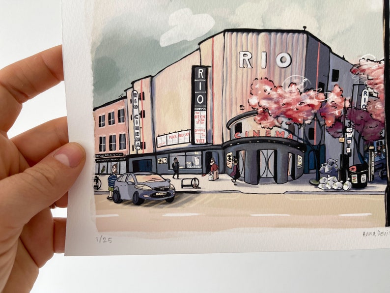 Rio Cinema A5 Fine Art Print London image 2