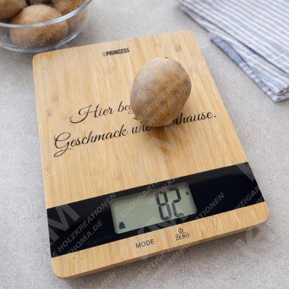 Digitale Kchenwaage aus Bambus  Przise Messung u. Personalisierte Gravur   Perfekt zum Backen & Kochen - Etsy.de