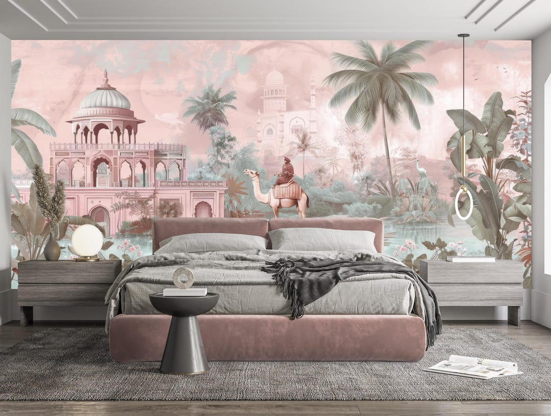 Traditional Mughal Wallpaper,tropical Chinoiserie Mural Peel and Stick ...