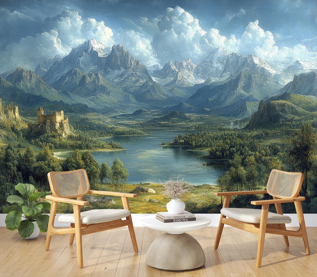Vintage Landscape Wallpaper Peel and Stick,rural Scene Mural With Trees ...
