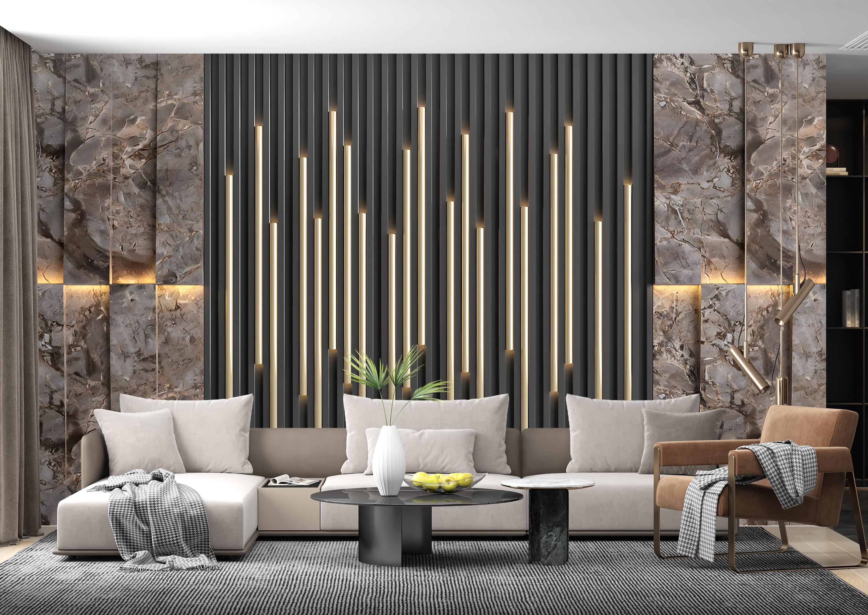 3D Panels Geometric Lighting Look Mural,marble Wallpaper Peel and Stick ...