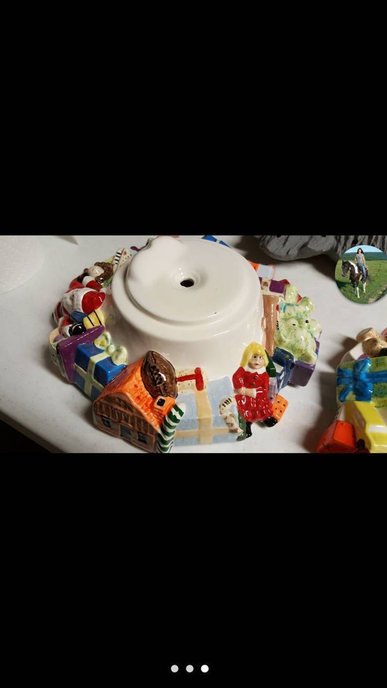 White Ceramic Christmas Tree with Toy Base Etsy