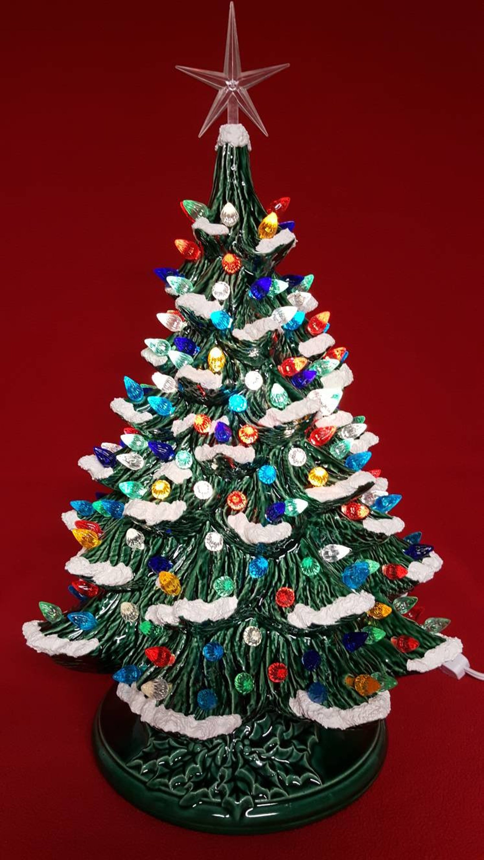 Ceramic Christmas Tree approximately 18 inches tall complete Etsy