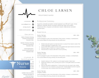 Nurse Resume Template Word, Resume Mac Pages Resume | Nursing Resume, LPN Resume, RN Resume, Medical Resume, Executive CV Template