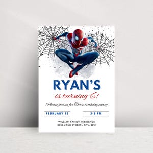 Editable Spider man Invitation Template Spiderman Mobile Invitation Spiderman Birthday Party evite Spiderman Mobile Invite Instant Download