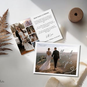 Note de cartes de remerciement photo, carte de remerciement de mariage MODIFIABLE avec photo, cartes de remerciement, carte photo de remerciement, cartes de remerciement personnalisées