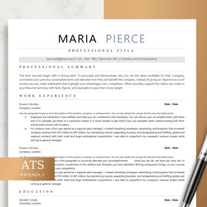 ATS Friendly Resume Template for Microsoft Word & Pages, Editable ATS Cover Letter and References, ATS Resume Template Instant Download