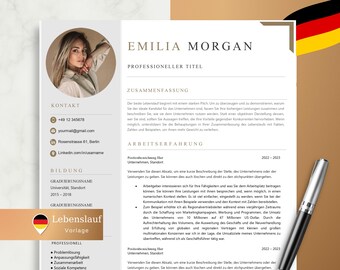 Bewerbungsvorlagen deutsch word, Lebenslauf vorlage Word und Mac Pages CV, 2024 Lebenslauf deutschland mit foto, Lebenslauf minimalistisch