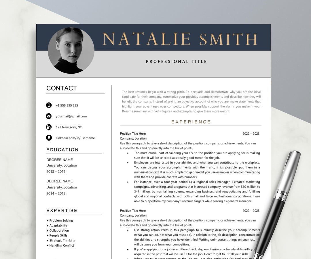 Best Professional Resume Template for Microsoft Word & Apple Pages 2024 ...