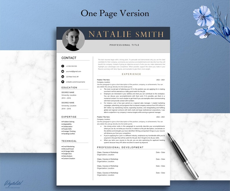 Best Professional Resume Template for Microsoft Word & Apple Pages 2024 ...