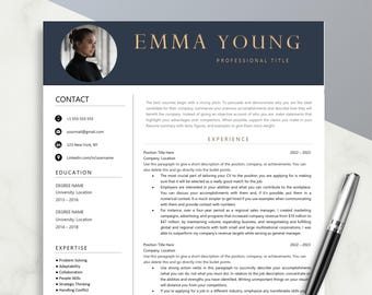 Resume Template, Professional Resume Template Word, Pages, Creative Resume Template, Clean Modern Executive Resume, CV Template