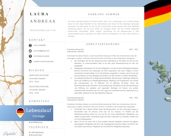 Bewerbungsvorlage Word & Pages, Deutsch, Lebenslauf Vorlage, moderner Lebenslauf, Professionelle Lebenslauf Vorlage, CV Vorlage