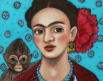 La Mariposa Day of the Dead Frida Kahlo Art Print Art by | Etsy