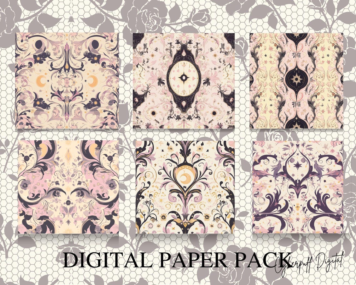 Witchy Gothic Pack | Digital Paper | Seamless Patterns | Commercial Use ...