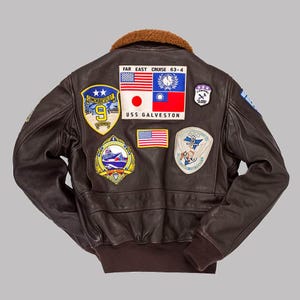 Men's Aviator Flight Bomber Jacket, Maverick T-G Pilot Bomber Jacket, Tom Cruise Leather Jacket With Embroidery Patches