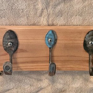 Vintage Baby Spoon Hook - Spoon Wall Hooks - Recycled Silverware Key Holder & Hanger - Rustic Home Decor - Entryway Hooks