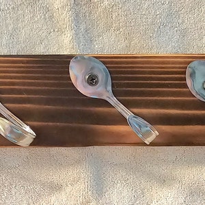 Baby Spoon Wall Hooks - Recycled Silverware - Key Holder & Hanger - Rustic Home Decor - Entryway Hooks