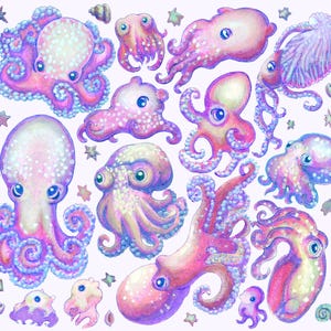 Octopus Postcard | Mini Art Print 4.25x4