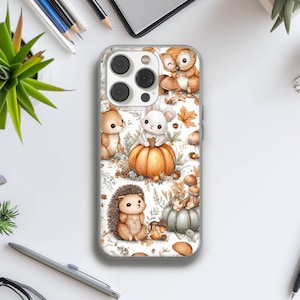 Wood Land Animal Phone Case Autumn Colour Phone Cover for iPhone 17 Pro Max, 17 Pro, 16e, iPhone 16, 15 iPhone 14, 12 mini