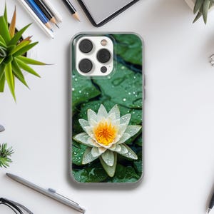 Water Lily iPhone Case: Floral White Lily Design