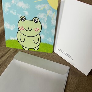 Leere stationäre Karten, digitale Kunstdrucke, von Kind gemacht, originale Kunst, Geburtstag, Gruß, Partyeinladungen, Notizen, Mitteilungskarten, Froschkunst