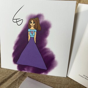 Cartões de papelaria em branco, impressões de arte digital, feitos por crianças, arte original, aniversário, saudação, convites para festas, cartões de mensagem, linda garota