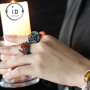 Anillo Artesanal de Plata 925 | Diseño de Mapa de Castillo Gótico | Joyería Medieval Ajustable | Pieza de Regalo Única