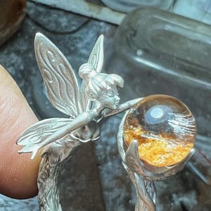 Forest Elf Ring 925 Sterling Silver with Phantom Crystal, Magical Elven Jewelry, Handmade Fantasy Ring, Crystal Jewelry Gift image 5