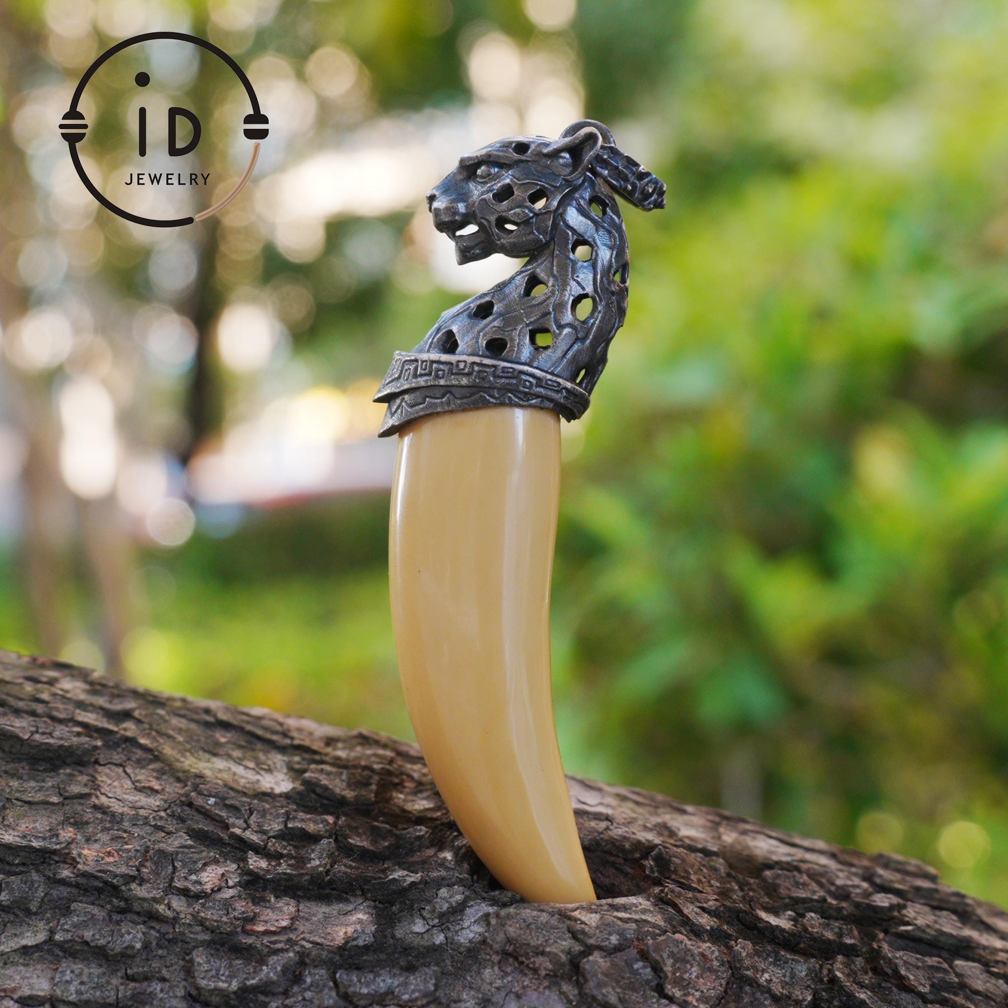 Dente Di Squalo Tigre Moderna Bianco 1-1/8 Di Pollice Torched Migliori Gioiellerie Di Denti Fatti Per Ordine Pendente Di Collana S4-107 - Italia - Foto 7