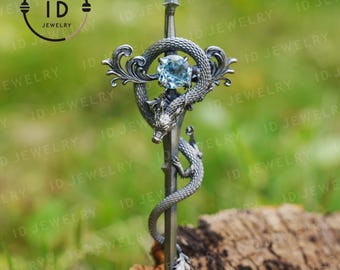 Myth-Inspired Dragon Pendant｜Handmade Silver Jewelry Symbolizing Power & Loyalty｜Fantasy-Inspired Mystical Necklace Gift