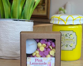 Cera fundida de limonada rosa: aroma cítrico a limón dulce, decoración primaveral