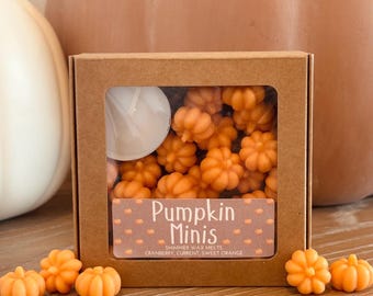 Pumpkin Minis Wax Melts - Orange | Cranberry Mandarin Scent | Shimmering Wax Melts | Pumpkin Shaped Wax | Fall Decor | Fall Gift | 2 oz