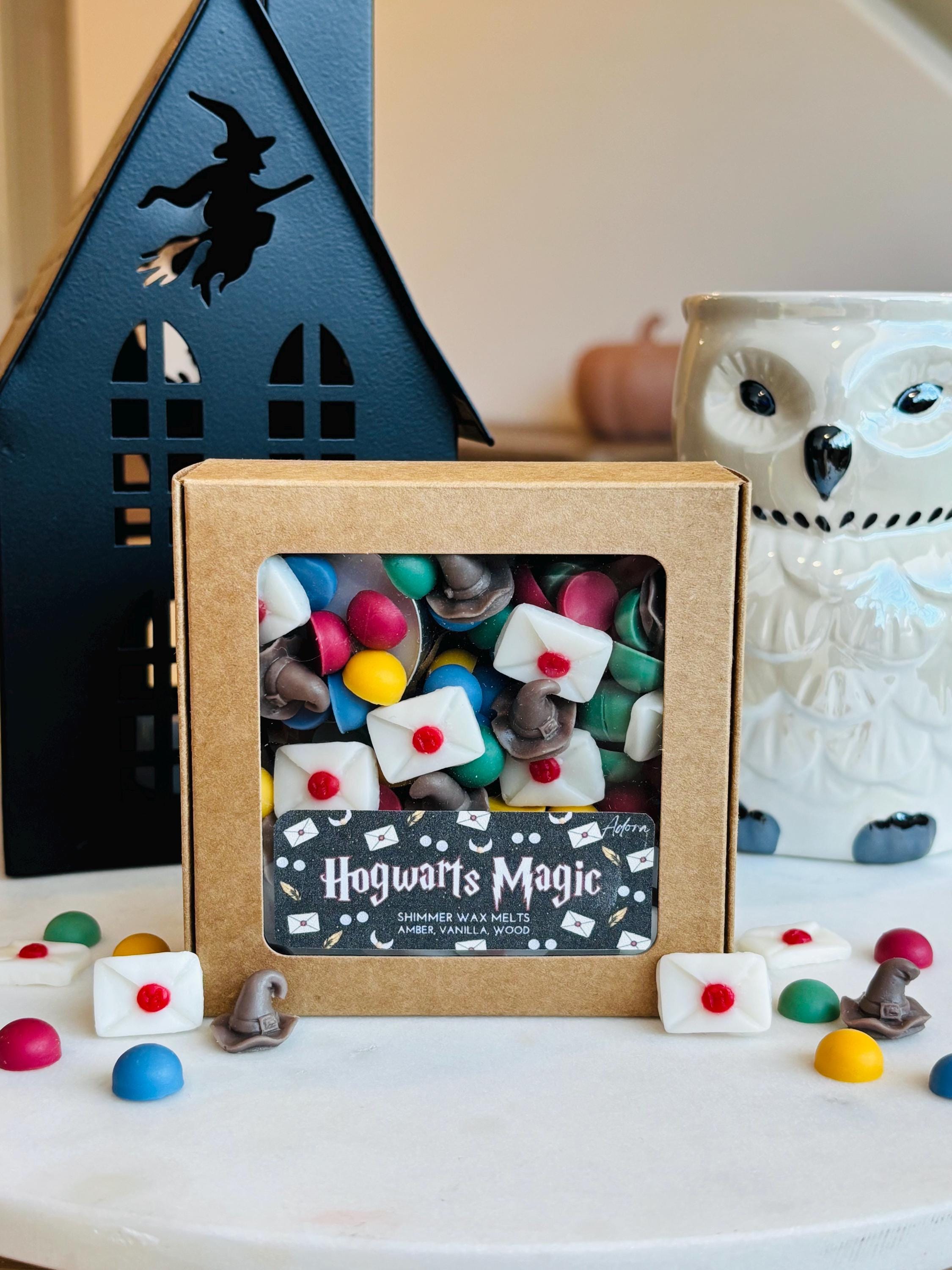 Hogwarts Magic Wax Melts | Amber, Vanilla, Wood Scent | Hogwarts Letter and Sorting Hat Wax Melts | Harry Potter Gift | Wizarding Home Decor