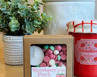 Strawberry Patch Wax Melts: Strawberry Sugar Rush Scent, Spring Decor