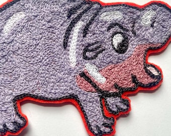 Chainstitch Embroidered Moo Deng Patch