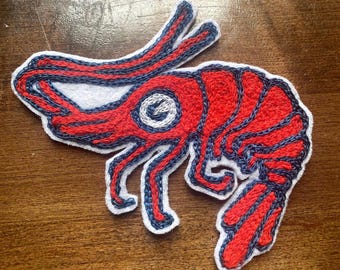 Chainstitch Embroidered Shrimp