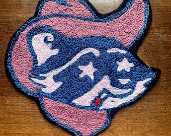 Chainstitch Embroidered Trashtalk Raccoon Cowboy Patch