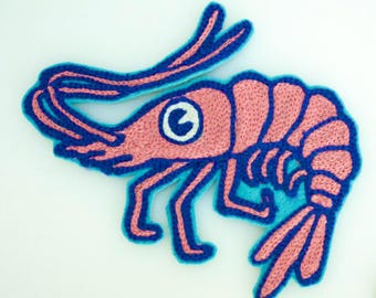 Chainstitch Embroidered Shrimp light pink