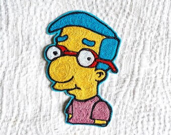 Chainstitch Embroidered Milhouse - blue border