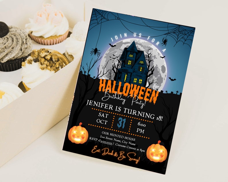 Editable Halloween Invitation, Halloween Party Invitation, Halloween