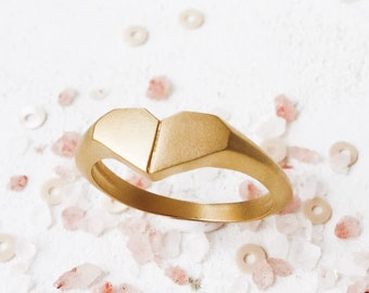 Solid Gold Origami Heart Ring, Engagement Rings, Promise Rings, Handmade Jewelry, Anniversary Rings, Elegant Rings, Delicate Rings