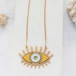 Long Oracle Necklace, Eye Charm, Eye Pendant, Evil Eye Necklace, Evil Eye Charm, Eye Jewelry, Protection Necklace, Protection Jewelry 225