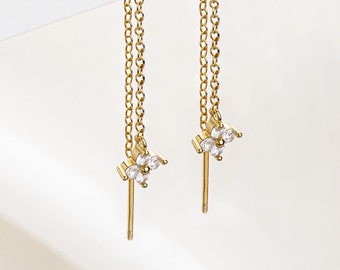 Long Daffodil Earrings, Dangling Pendant, Zircon Earrings, Dangling Earrings, Floral Earrings Dangle, Dangle Earrings, Drop Earrings