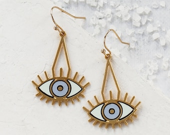 Oracle Earrings, Eye Charm, Evil Eye Earrings , Evil Eye Charm, Eye Jewelry, Protection Jewelry
