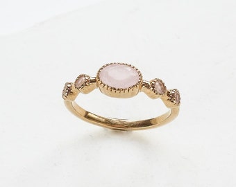 Spring Ring, Semi-Precious Stone Ring, Dainty Ring