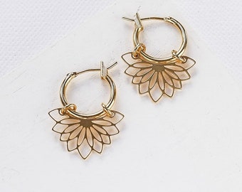 Dahlia Earrings, Pendant Earrings, Flower Earrings, Tassel Earrings, Lotus Earrings, Botanic Element