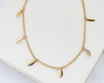 Bondi Anklet, Summer Jewelry, Leaf Pendants Anklet, Gold And Silver Jewelry